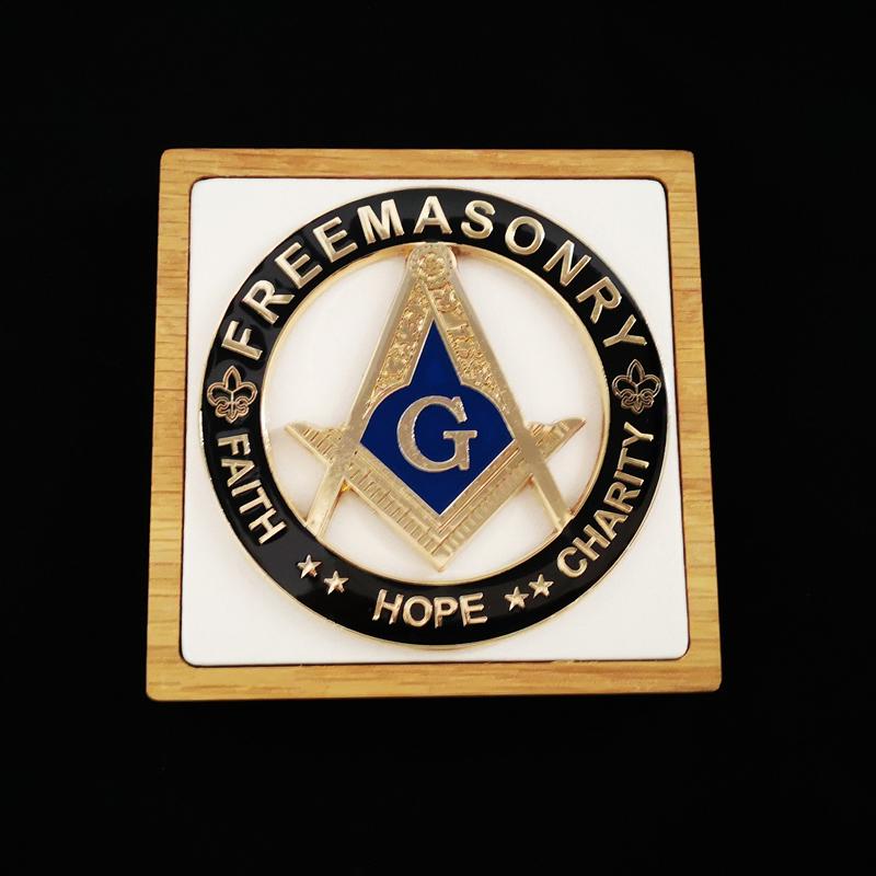 Master Mason Blue Lodge Car Emblem - 3'' FAITH HOPE CHARITY