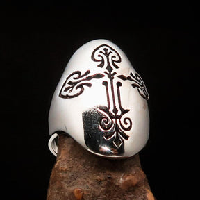 Knights Templar Commandery Ring - Antiqued Sterling Silver Cross