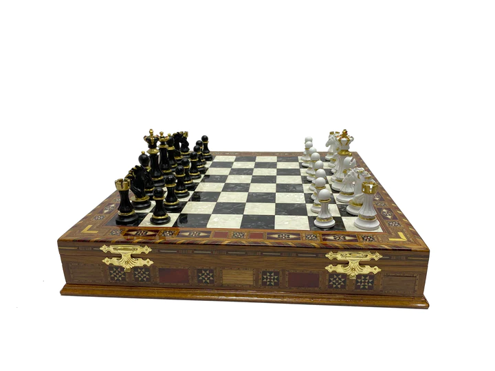 32nd Degree Scottish Rite Chess Set - Wings Down 16.5" (42cm) - Bricks Masons