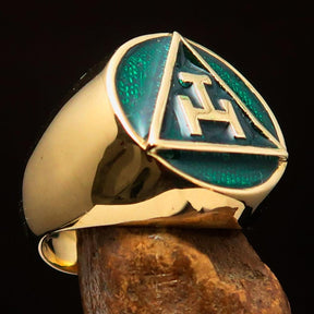 Royal Arch Chapter Ring - Green Solid Brass