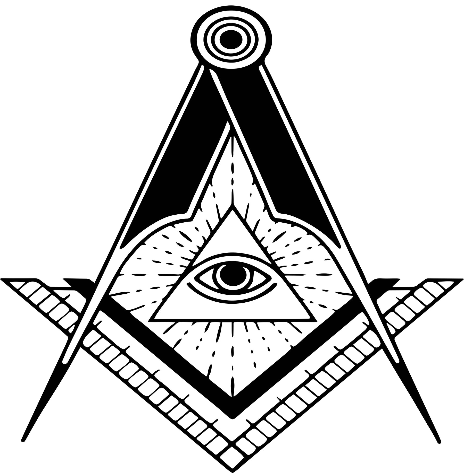 Master Mason Blue Lodge Car Door Light Projector - 2 Pieces Wireless LED Square & Compass - Bricks Masons