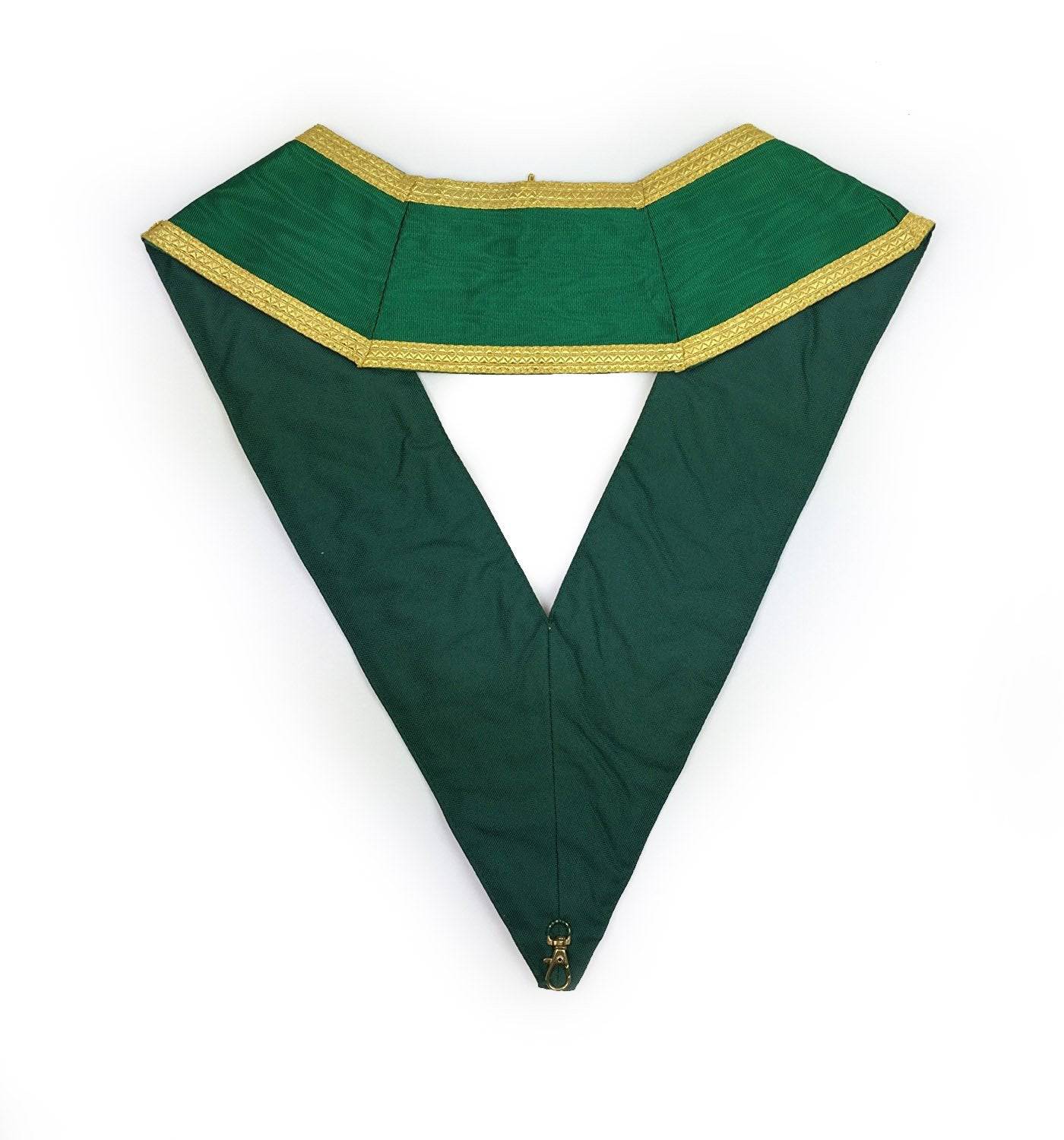 Grand Council Allied Masonic Degrees Collar - Green Moire with Gold Bullion