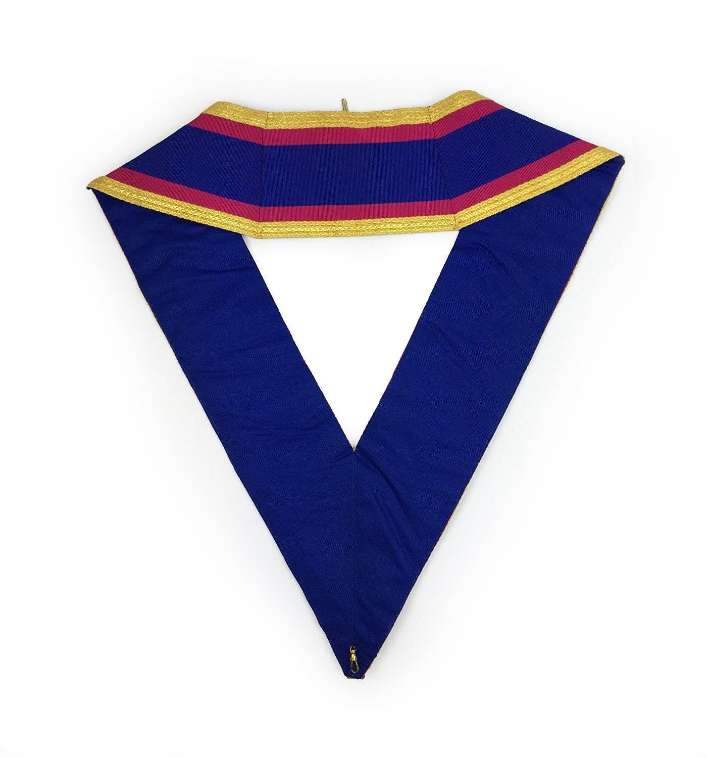 Grand Officers Mark Collar - Pink & Blue with Gold Bullion - Bricks Masons