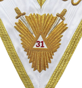 31st Degree Scottish Rite Collar - White Moire