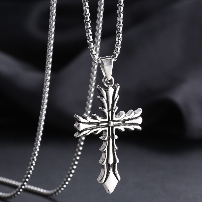 Knights Templar Commandery Necklace - Black & Silver Cross - Bricks Masons