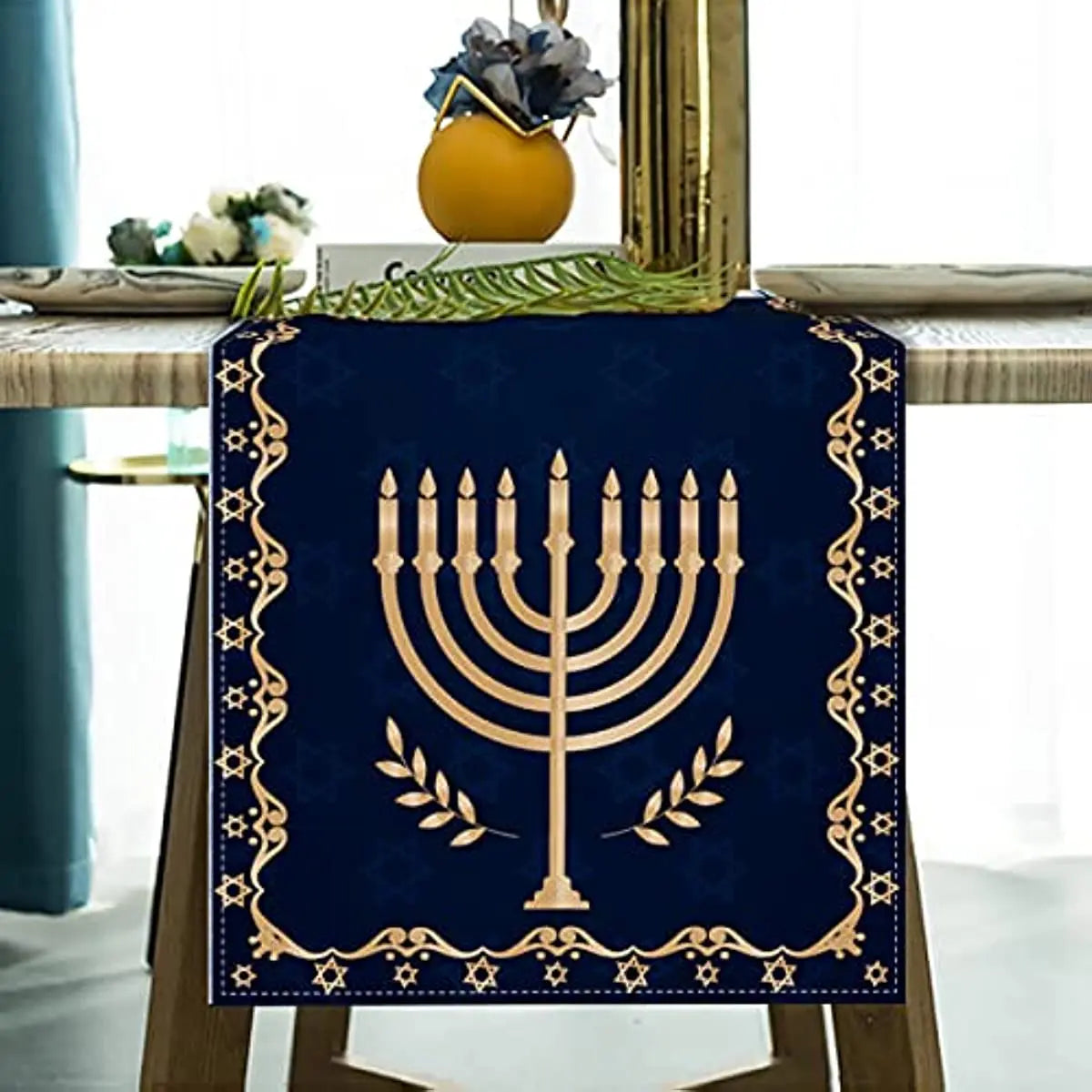 Ancient Israel Hanukkah Linen Table - Bricks Masons