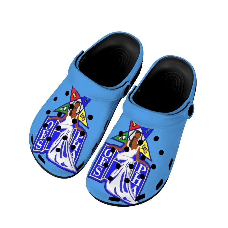 OES Sandals - Blue Printed Design - Bricks Masons