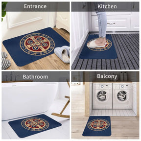 Knights Templar Rug - Saint Benedict Medal Anti-Slip