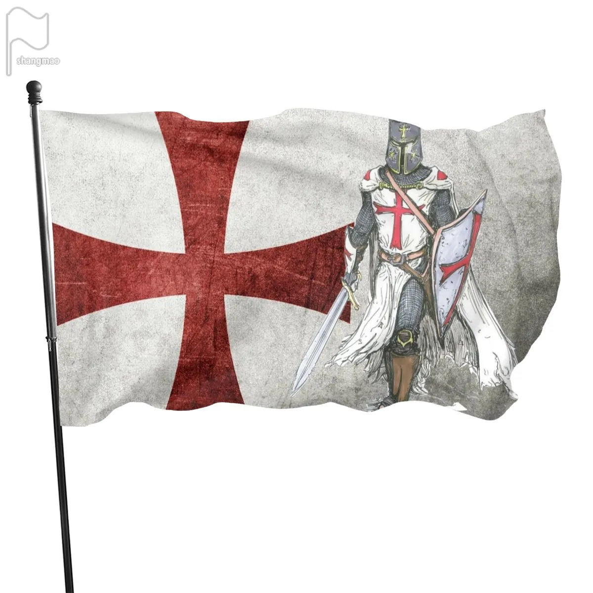 Knights Templar Commandery Flag - Polyester Crusaders Battle - Bricks Masons