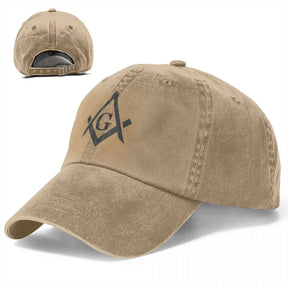 Master Mason Blue Lodge Baseball Cap - Gold Square Compass