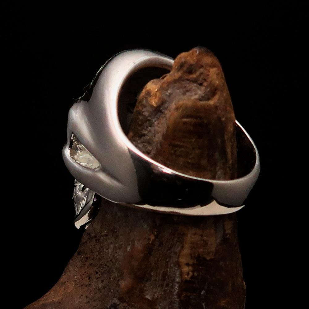 Ancient Egypt Keychain - Green Eye of Horus Skull Sterling Silver - Bricks Masons