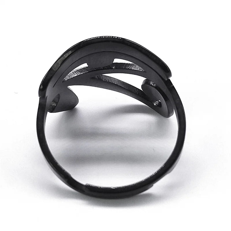 Ancient Egypt Ring - Egypt Eye of Horus Adjustable Stainless Steel Black Color - Bricks Masons