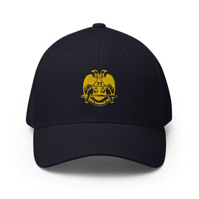 32nd Degree Scottish Rite Baseball Cap - Wings Down Golden Embroidery