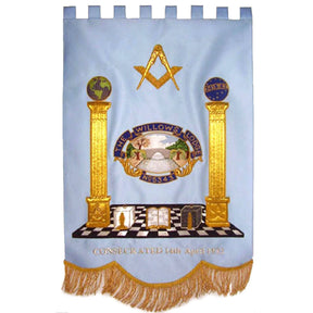 Custom Masonic Banner - Handmade Embroidery Expose - Bricks Masons