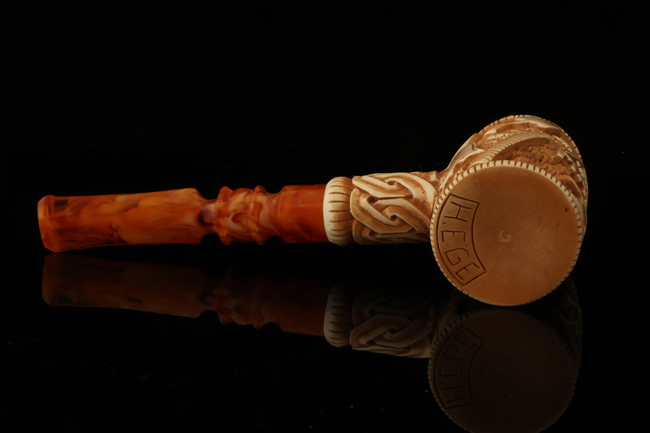 Master Mason Blue Lodge Meerschaum Pipe - Handcrafted Mason Gavel Shape - Bricks Masons