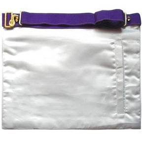 Entered Apprentice Apron - White with Thin Royal Blue Thin Borders - Bricks Masons