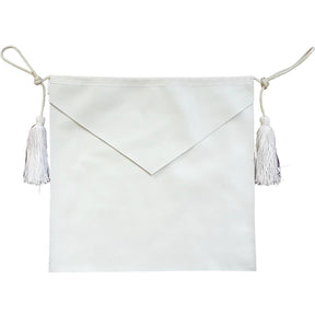 Entered Apprentice Blue Lodge Apron - All White with Cords - Bricks Masons