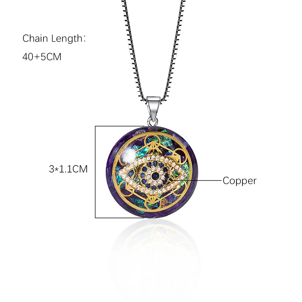 Necklace  - Metatron'S Cube And Energy Stones - Bricks Masons