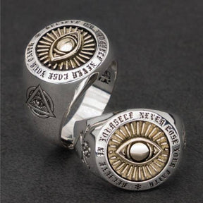 Eye Of Providence Ring - Resizable Silver - Bricks Masons