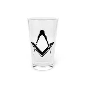 Master Mason Blue Lodge Pint Glass - 16oz Square & Compass