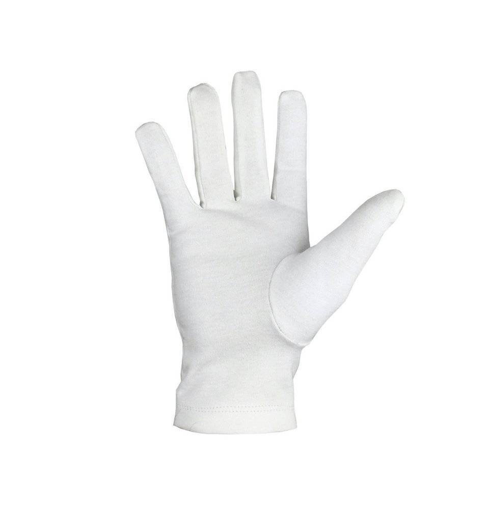 French Rite Gloves - White Cotton with Gold Crossed Trowels - Bricks Masons