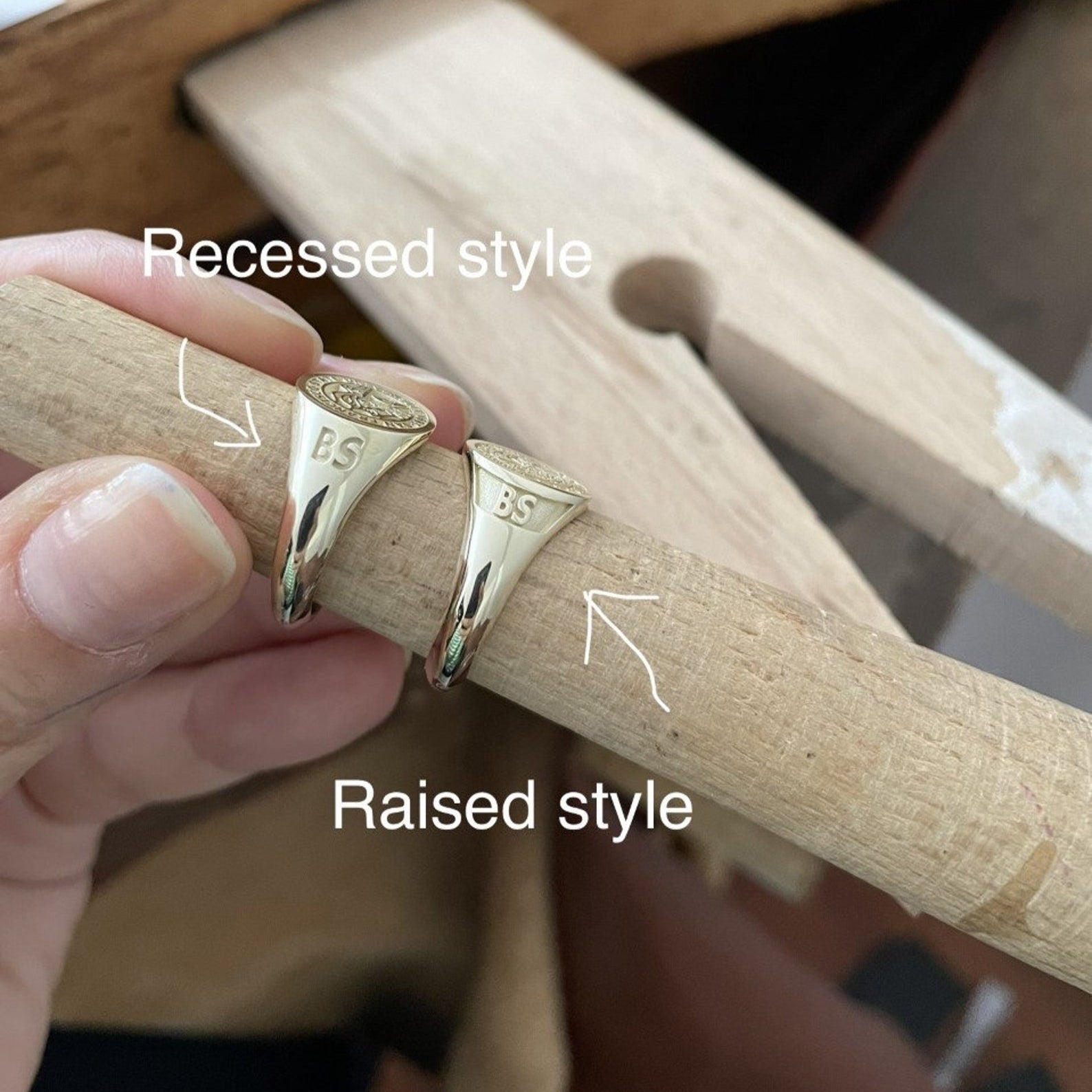 Master Mason Blue Lodge Ring - Gold With Black Enamel 9K to 18k Solid Gold - Bricks Masons