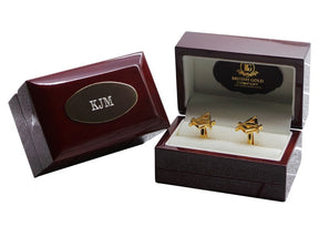 Master Mason Blue Lodge Cufflinks - Gold Personalised Luxury Set boxed Gifts - Bricks Masons