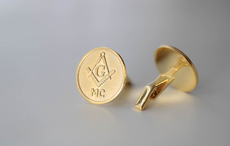 Master Mason Blue Lodge Cufflinks - Personalized with Initials - Bricks Masons