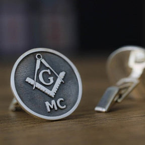 Master Mason Blue Lodge Cufflinks - Personalized with Initials - Bricks Masons
