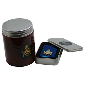 Master Mason Blue Lodge Lighter - With Glass Holder Candle Engraved Set - Bricks Masons