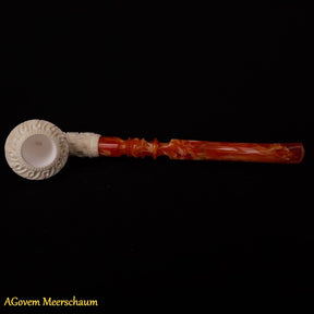 Master Mason Blue Lodge Meerschaum Pipe - Handmade Free Mason With Fitted Case - Bricks Masons