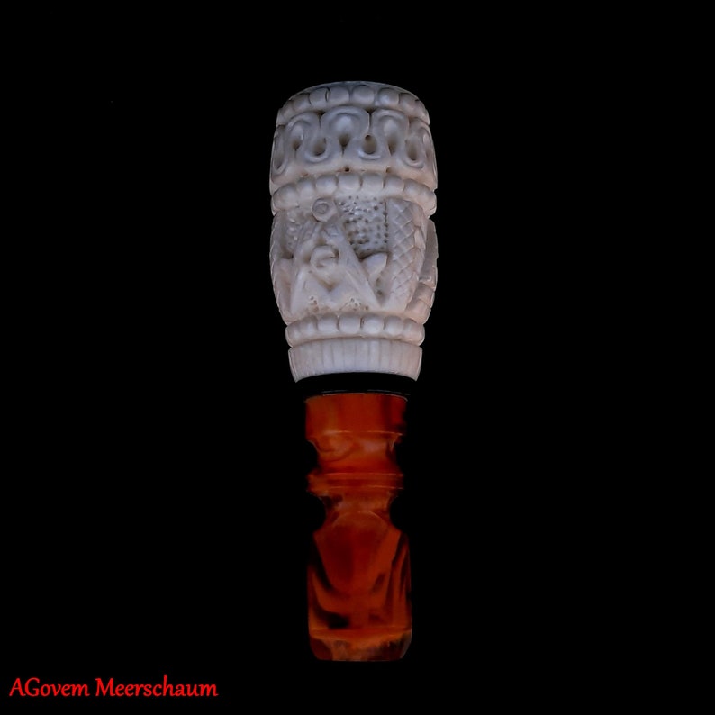 Master Mason Blue Lodge Cigarette Holder - Hand Carved - Bricks Masons