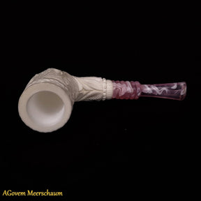 Master Mason Blue Lodge Meerschaum Pipe - Handmade Natural Wax Coating - Bricks Masons
