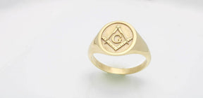 Master Mason Blue Lodge Ring - 10k to 18k Various Gold Colors - Bricks Masons