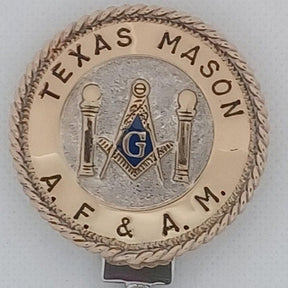 Master Mason Blue Lodge Keychain - Handcrafted Texas Mason & Double Columns - Bricks Masons