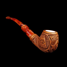 Master Mason Blue Lodge Meerschaum Pipe - Eye of Providence With Square & Compass G - Bricks Masons