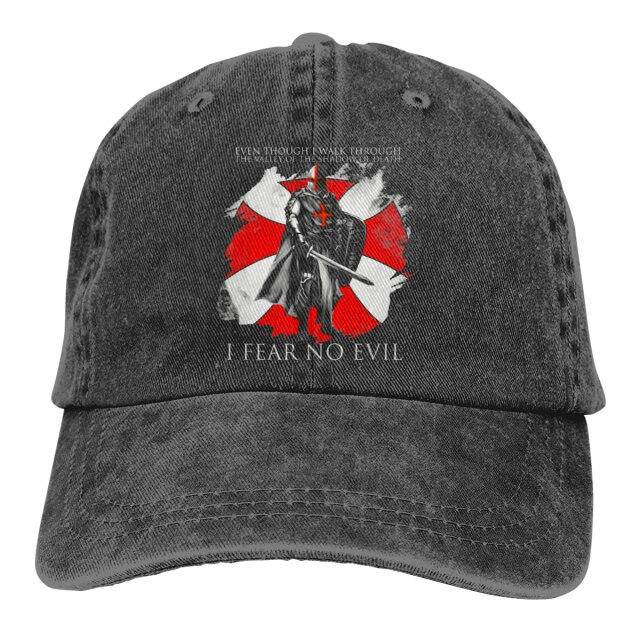 Knights Templar Baseball Cap - (I FEAR NO EVIL) - Bricks Masons