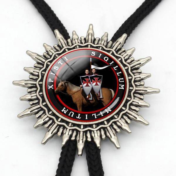 Knights Templar Bolo Tie - Knights On Horseback - Bricks Masons