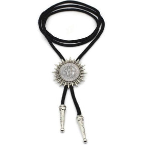 Knights Templar Bolo Tie - Silver & Black - Bricks Masons