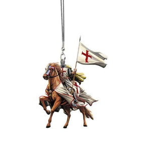 Knights Templar Car Pendant - Riding Horse - Bricks Masons