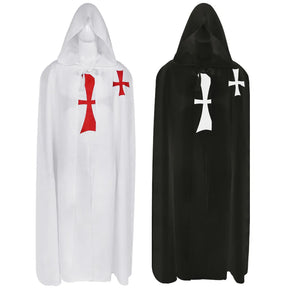 Knights Templar Cloak - White & Black Polyester - Bricks Masons