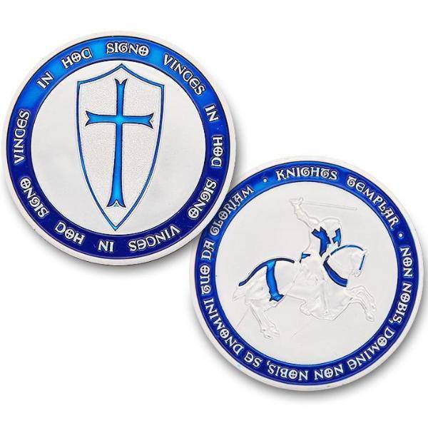 Knights Templar Commandery Coin - IN HOC SIGNO VINCES Navy Blue - Bricks Masons