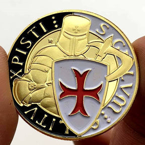 Knights Templar Coin - Souvenir Gold Plated Commemorative - Bricks Masons
