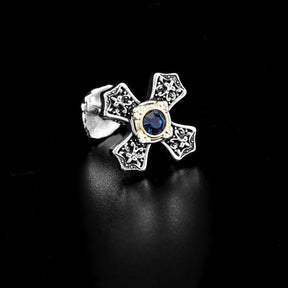 Knights Templar Cufflink - Electroplated Crystal Rhinestone Cross - Bricks Masons