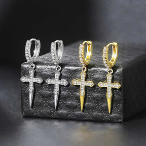 Knights Templar Earring - Copper Drop Earrings - Bricks Masons