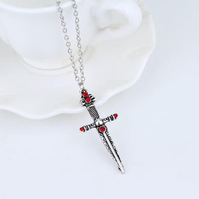 Knights Templar Necklace - Silver & Red - Bricks Masons