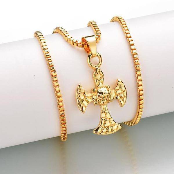 Knights Templar Necklace - Skull and Bones Cross - Bricks Masons