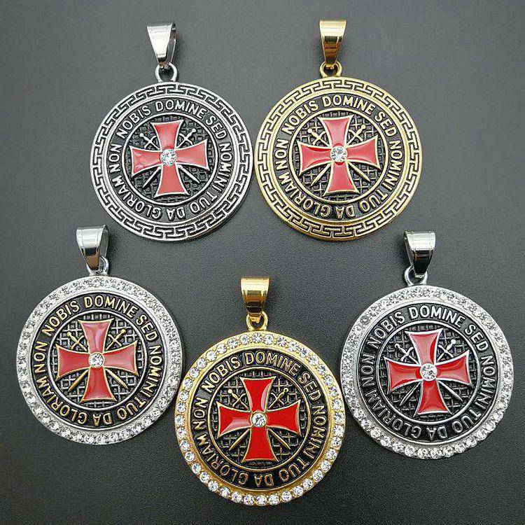 Knights Templar Necklace - Stainless Steel Gold/Silver - Bricks Masons