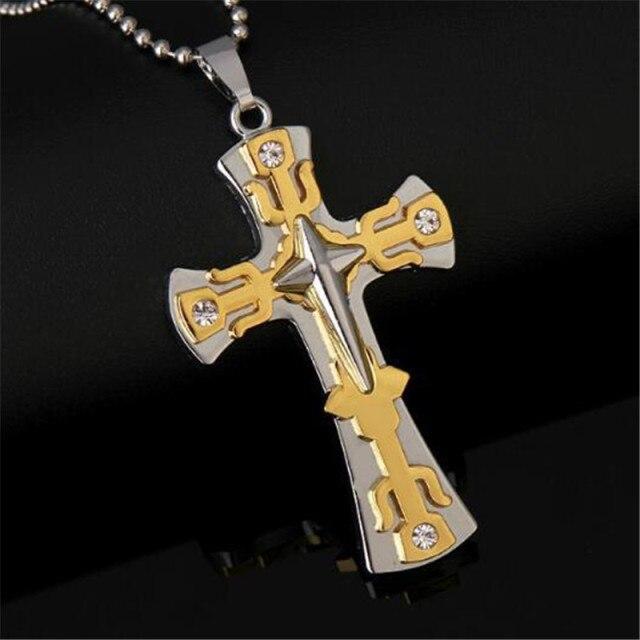 Knights Templar Necklace - Triple Cross (Black & Gold) - Bricks Masons
