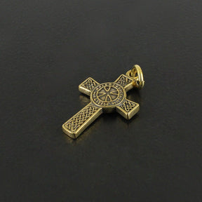 Knights Templar Commandery Pendant - Vintage Gold Shield Cross Pendant - Bricks Masons